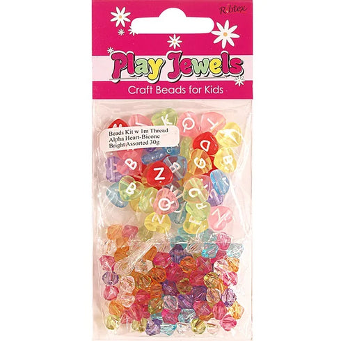 Twin Pack Alphabet Heart & Bicone Bead Kit